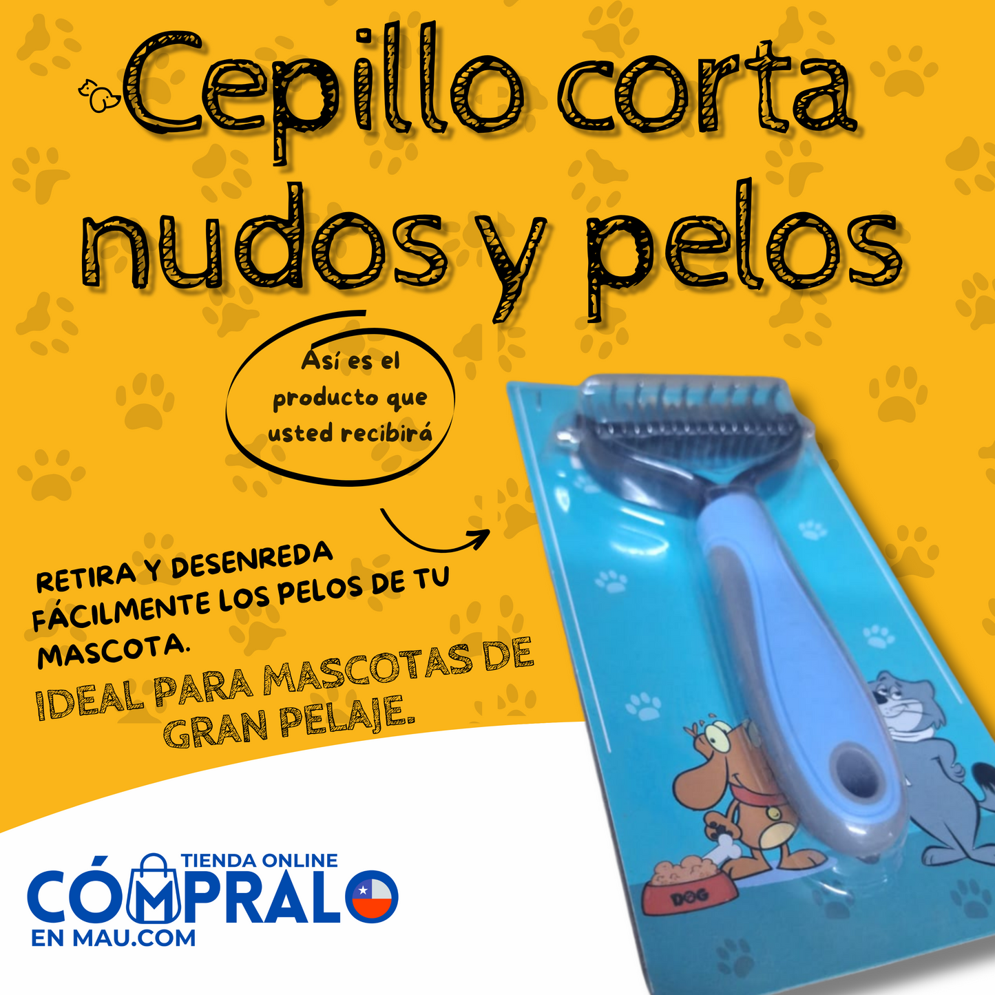 Cepillo corta nudos y removedor de pelos para mascotas 🐾