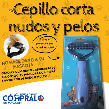 Cepillo corta nudos y removedor de pelos para mascotas 🐾