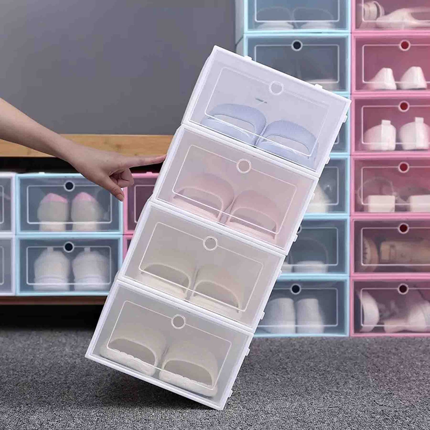 6 Cajas organizadoras de zapatos