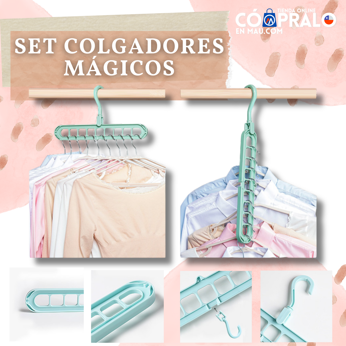 SET DE 3 COLGADORES MÁGICOS