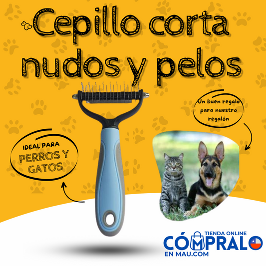 Cepillo corta nudos y removedor de pelos para mascotas 🐾